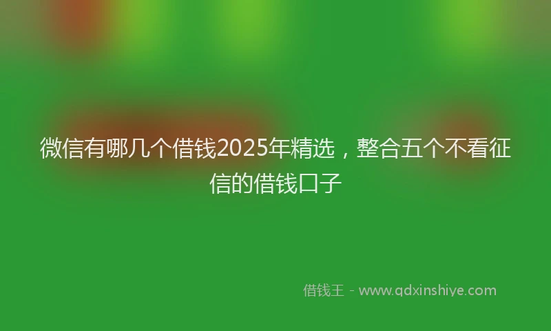 微信有哪几个借钱2025年精选，整合五个不看征信的借钱口子