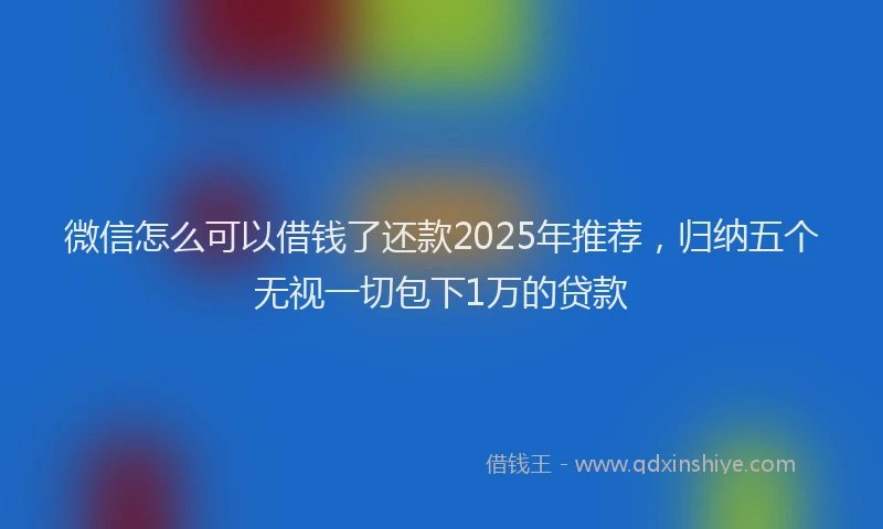微信怎么可以借钱了还款2025年推荐，归纳五个无视一切包下1万的贷款