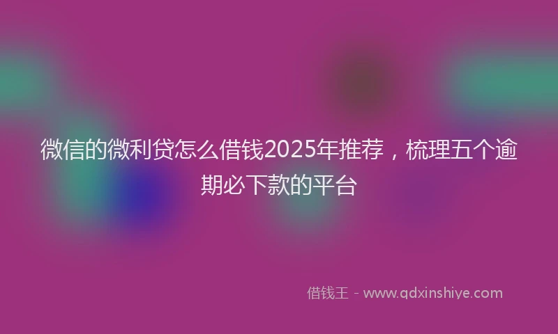 微信的微利贷怎么借钱2025年推荐，梳理五个逾期必下款的平台