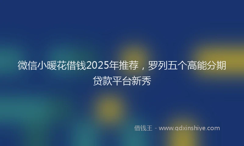 微信小暖花借钱2025年推荐，罗列五个高能分期贷款平台新秀