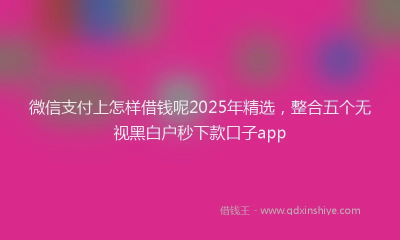 微信支付上怎样借钱呢2025年精选，整合五个无视黑白户秒下款口子app