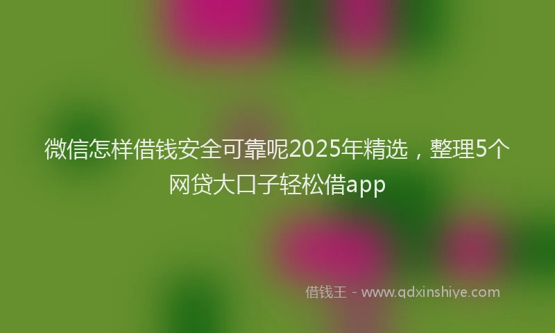 微信怎样借钱安全可靠呢2025年精选，整理5个网贷大口子轻松借app