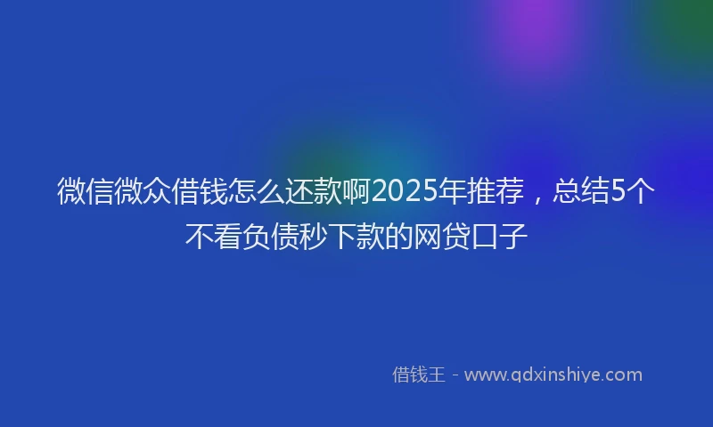 微信微众借钱怎么还款啊2025年推荐，总结5个不看负债秒下款的网贷口子