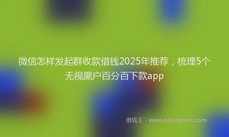 微信怎样发起群收款借钱2025年推荐，梳理5个无视黑户百分百下款app