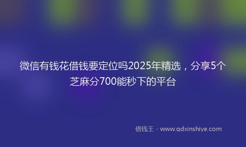 微信有钱花借钱要定位吗2025年精选，分享5个芝麻分700能秒下的平台