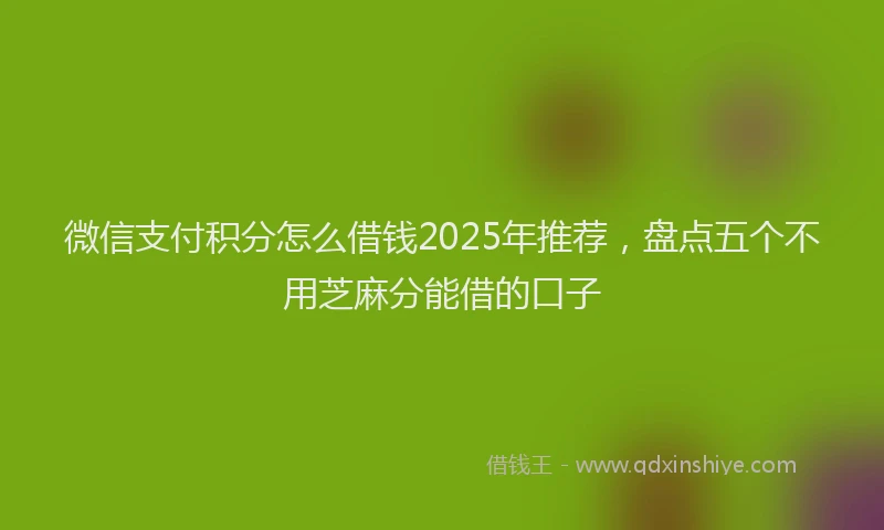 微信支付积分怎么借钱2025年推荐，盘点五个不用芝麻分能借的口子