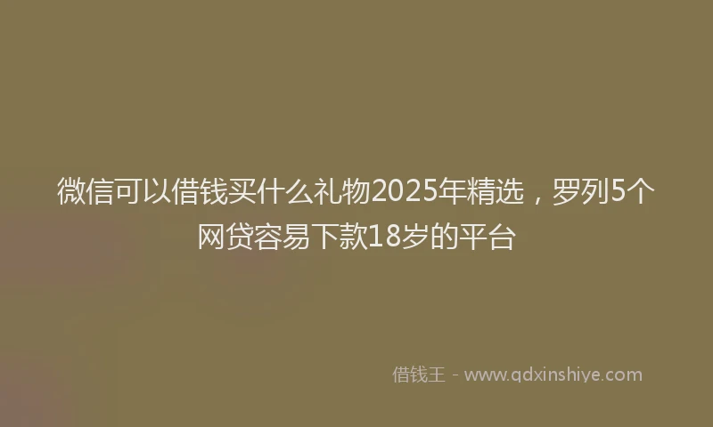 微信可以借钱买什么礼物2025年精选，罗列5个网贷容易下款18岁的平台