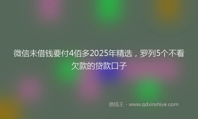 微信未借钱要付4佰多2025年精选，罗列5个不看欠款的贷款口子