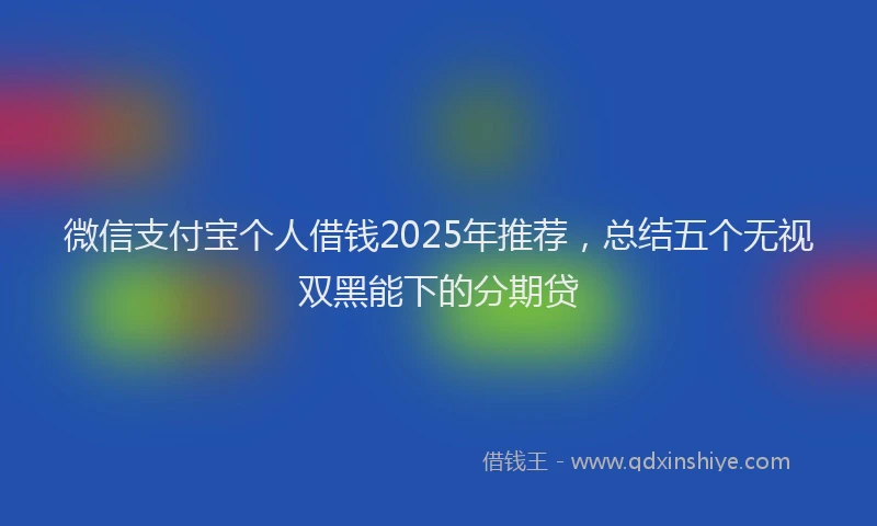 微信支付宝个人借钱2025年推荐，总结五个无视双黑能下的分期贷