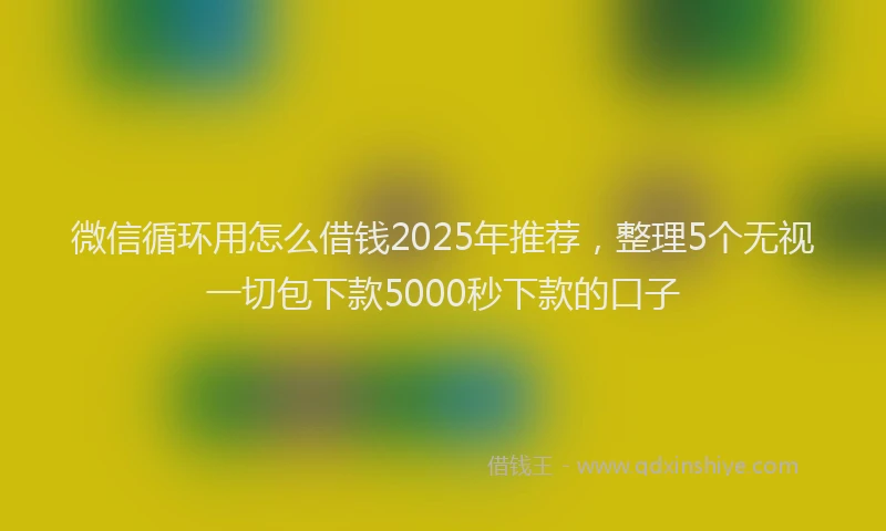 微信循环用怎么借钱2025年推荐，整理5个无视一切包下款5000秒下款的口子