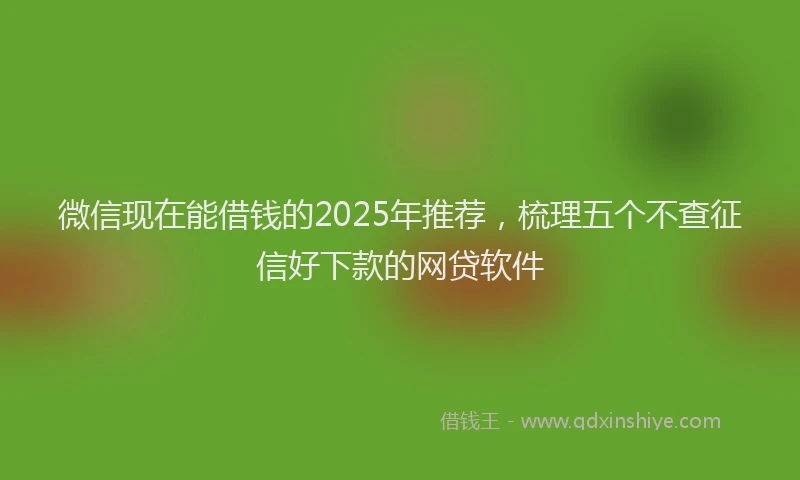 微信现在能借钱的2025年推荐，梳理五个不查征信好下款的网贷软件