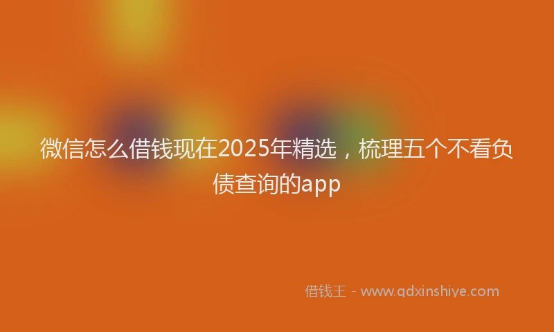 微信怎么借钱现在2025年精选，梳理五个不看负债查询的app