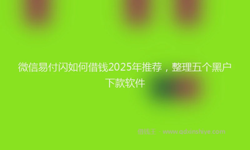 微信易付闪如何借钱2025年推荐，整理五个黑户下款软件