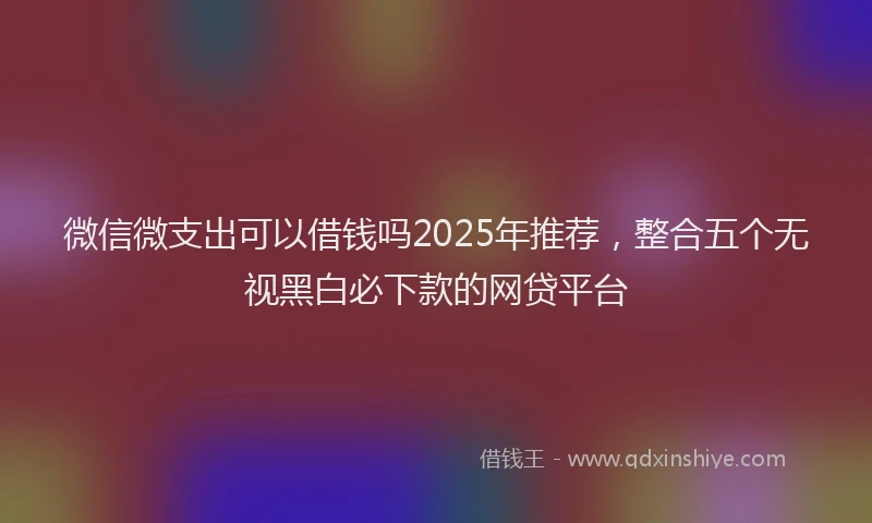 微信微支出可以借钱吗2025年推荐，整合五个无视黑白必下款的网贷平台