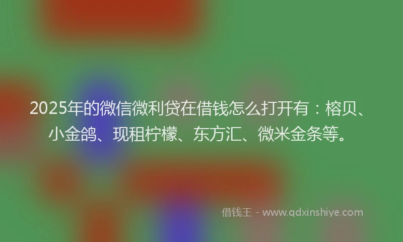 2025年的微信微利贷在借钱怎么打开有：榕贝、小金鸽、现租柠檬、东方汇、微米金条等。