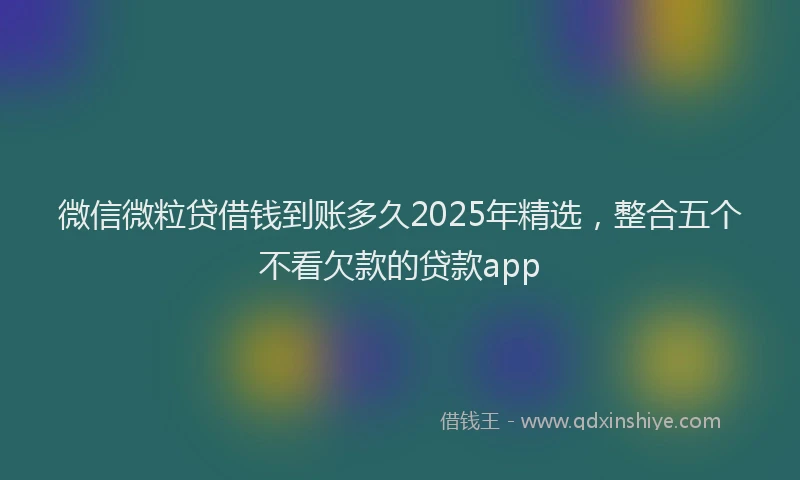 微信微粒贷借钱到账多久2025年精选，整合五个不看欠款的贷款app