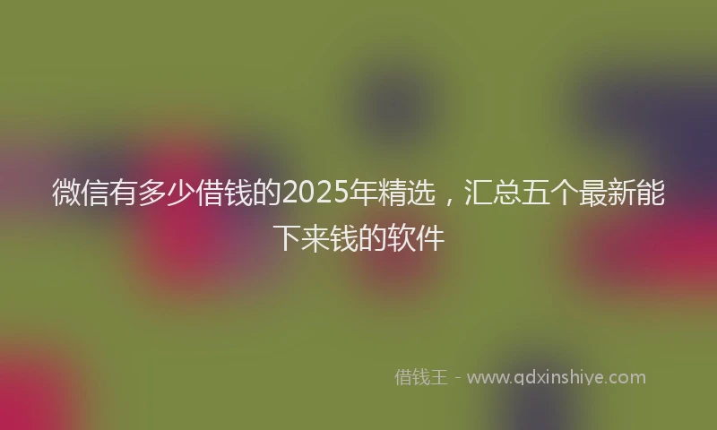 微信有多少借钱的2025年精选，汇总五个最新能下来钱的软件