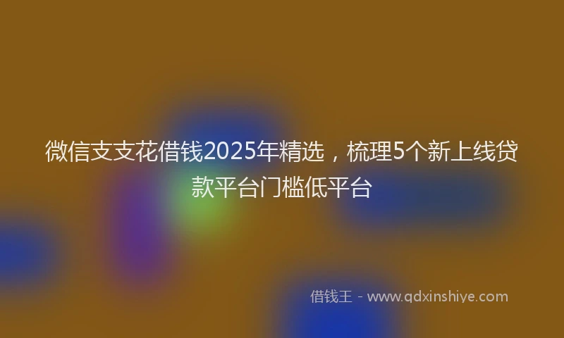 微信支支花借钱2025年精选，梳理5个新上线贷款平台门槛低平台
