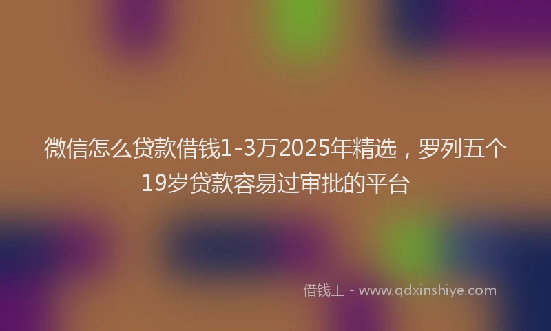 微信怎么贷款借钱1-3万2025年精选，罗列五个19岁贷款容易过审批的平台