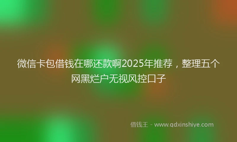 微信卡包借钱在哪还款啊2025年推荐，整理五个网黑烂户无视风控口子