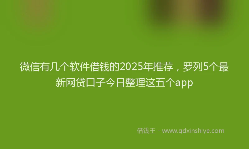 微信有几个软件借钱的2025年推荐，罗列5个最新网贷口子今日整理这五个app