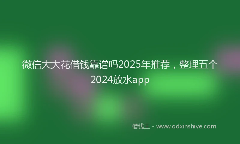 微信大大花借钱靠谱吗2025年推荐，整理五个2024放水app