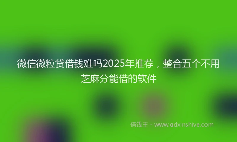 微信微粒贷借钱难吗2025年推荐，整合五个不用芝麻分能借的软件