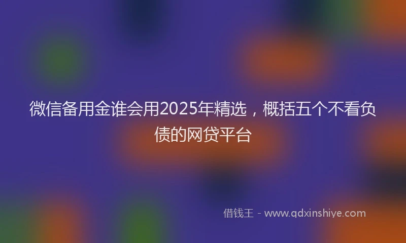 微信备用金谁会用2025年精选，概括五个不看负债的网贷平台
