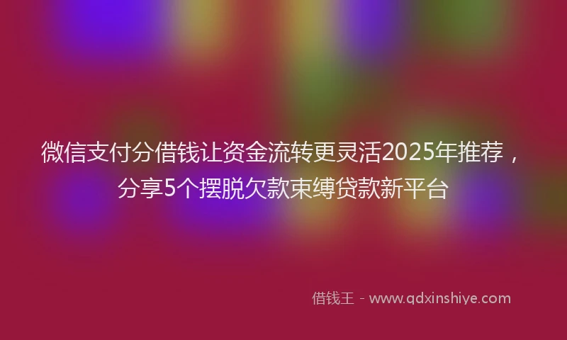 微信支付分借钱让资金流转更灵活2025年推荐，分享5个摆脱欠款束缚贷款新平台