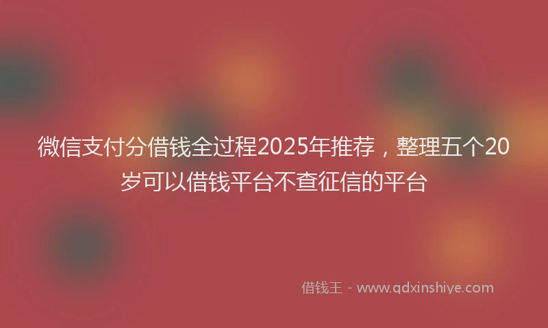微信支付分借钱全过程2025年推荐，整理五个20岁可以借钱平台不查征信的平台