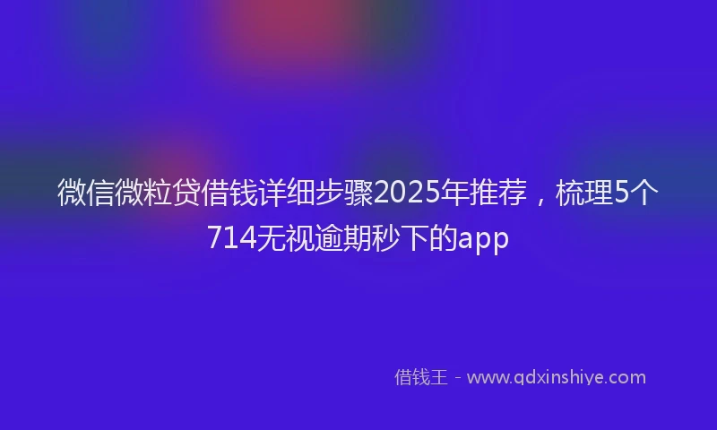 微信微粒贷借钱详细步骤2025年推荐，梳理5个714无视逾期秒下的app