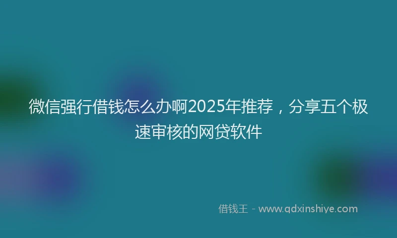 微信强行借钱怎么办啊2025年推荐，分享五个极速审核的网贷软件