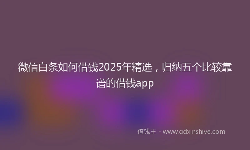 微信白条如何借钱2025年精选，归纳五个比较靠谱的借钱app