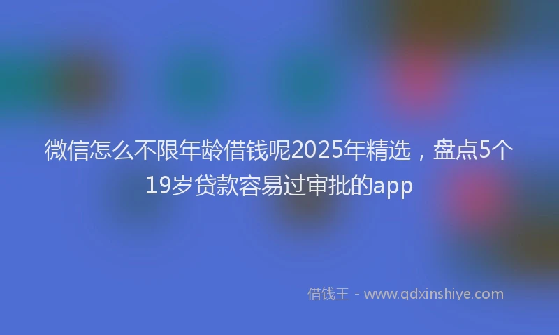 微信怎么不限年龄借钱呢2025年精选，盘点5个19岁贷款容易过审批的app