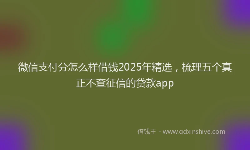 微信支付分怎么样借钱2025年精选，梳理五个真正不查征信的贷款app