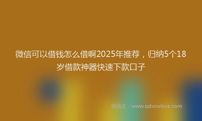 微信可以借钱怎么借啊2025年推荐，归纳5个18岁借款神器快速下款口子