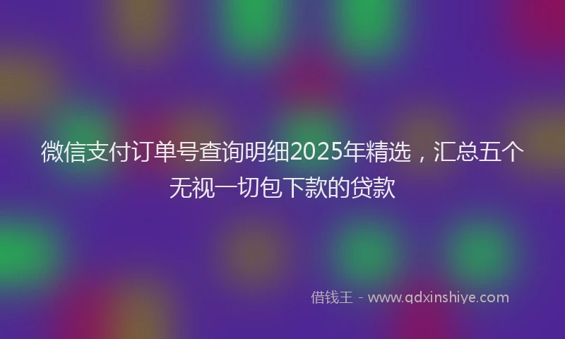 微信支付订单号查询明细2025年精选，汇总五个无视一切包下款的贷款