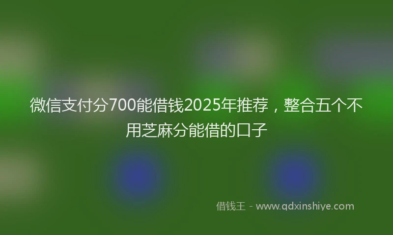 微信支付分700能借钱2025年推荐，整合五个不用芝麻分能借的口子