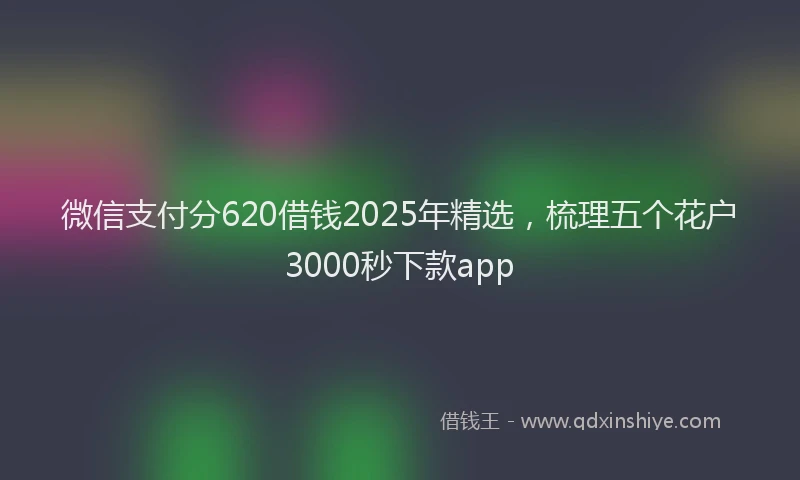 微信支付分620借钱2025年精选，梳理五个花户3000秒下款app