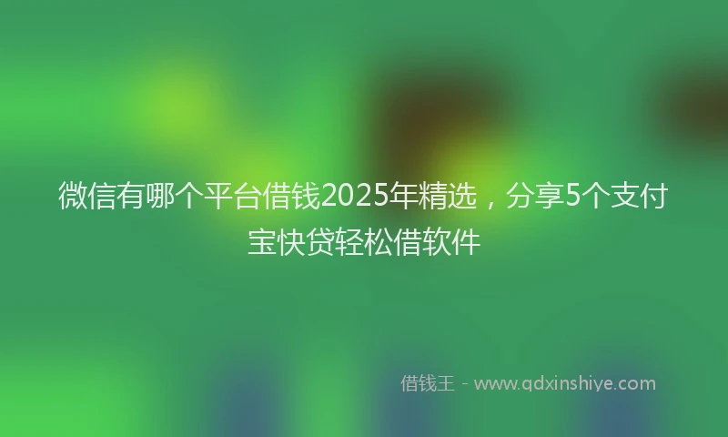 微信有哪个平台借钱2025年精选，分享5个支付宝快贷轻松借软件