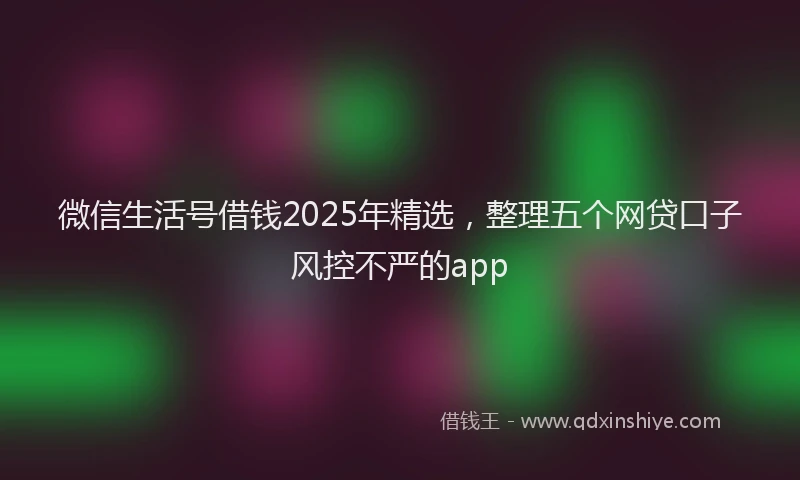 微信生活号借钱2025年精选，整理五个网贷口子风控不严的app