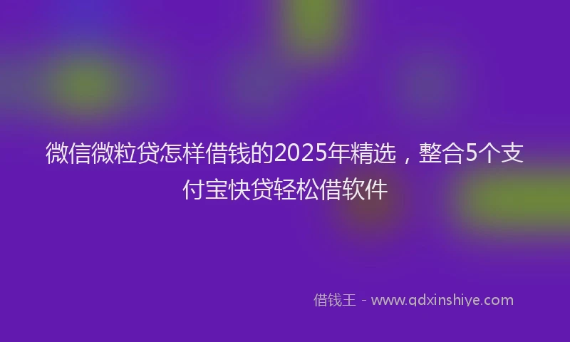 微信微粒贷怎样借钱的2025年精选，整合5个支付宝快贷轻松借软件
