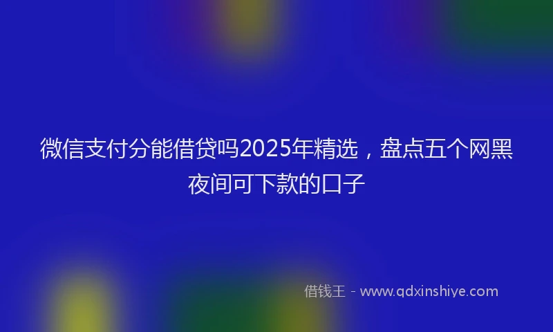 微信支付分能借贷吗2025年精选，盘点五个网黑夜间可下款的口子