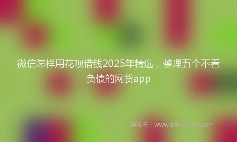 微信怎样用花呗借钱2025年精选，整理五个不看负债的网贷app