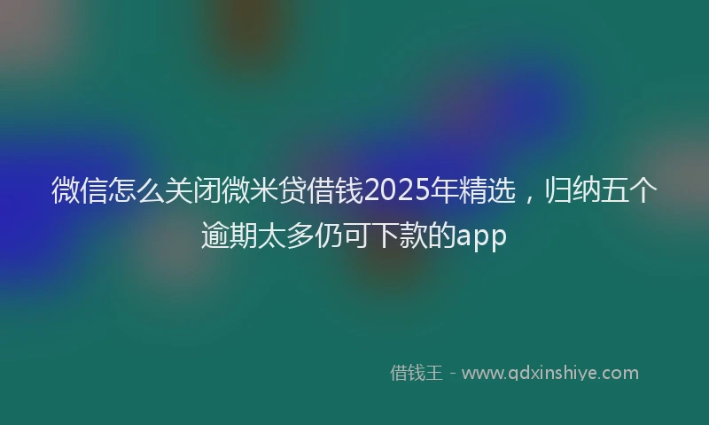微信怎么关闭微米贷借钱2025年精选，归纳五个逾期太多仍可下款的app