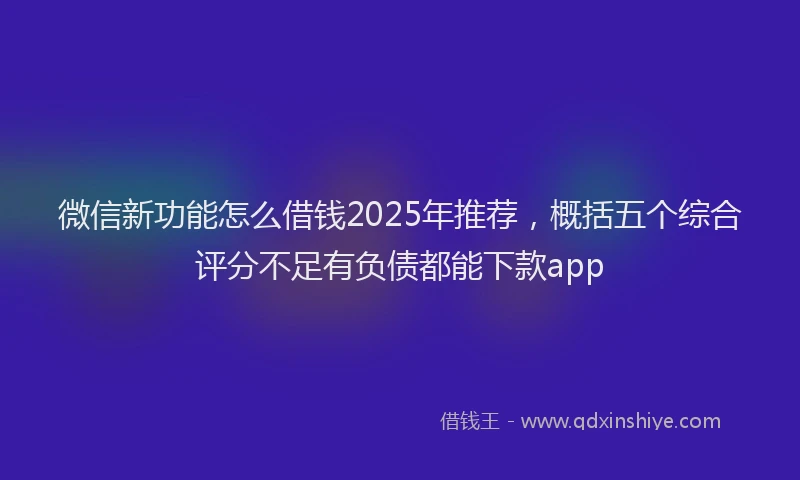 微信新功能怎么借钱2025年推荐，概括五个综合评分不足有负债都能下款app