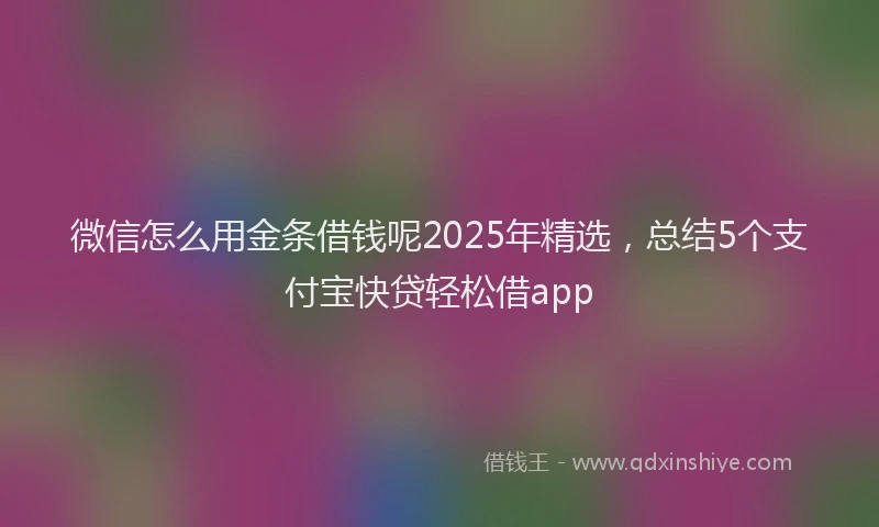 微信怎么用金条借钱呢2025年精选，总结5个支付宝快贷轻松借app
