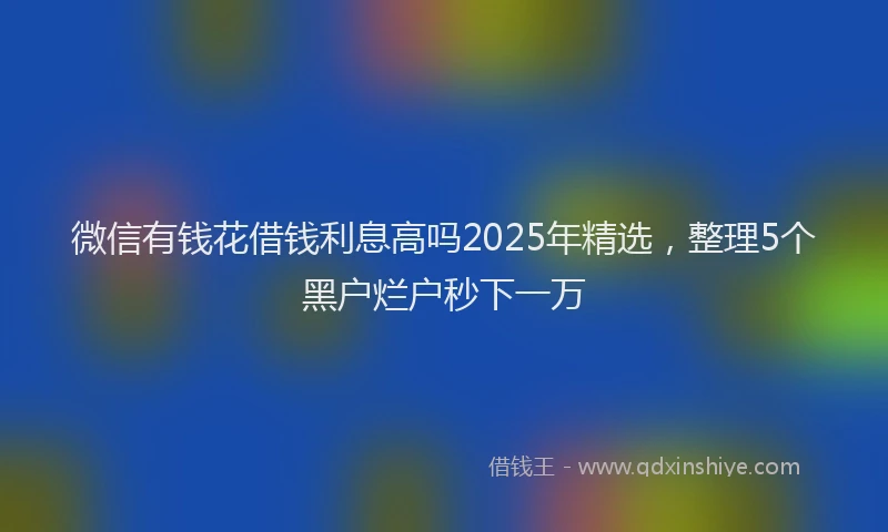 微信有钱花借钱利息高吗2025年精选，整理5个黑户烂户秒下一万