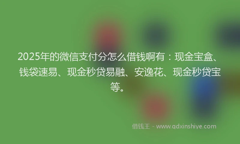 2025年的微信支付分怎么借钱啊有：现金宝盒、钱袋速易、现金秒贷易融、安逸花、现金秒贷宝等。