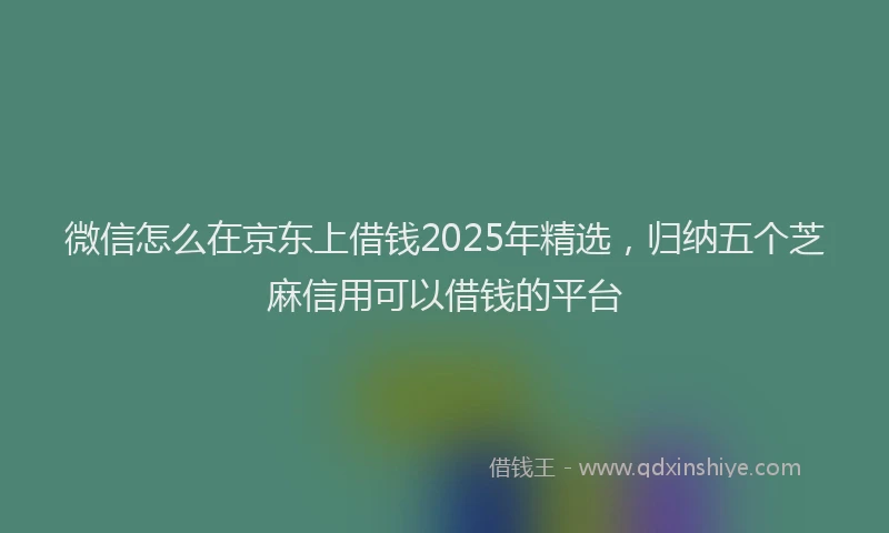 微信怎么在京东上借钱2025年精选，归纳五个芝麻信用可以借钱的平台